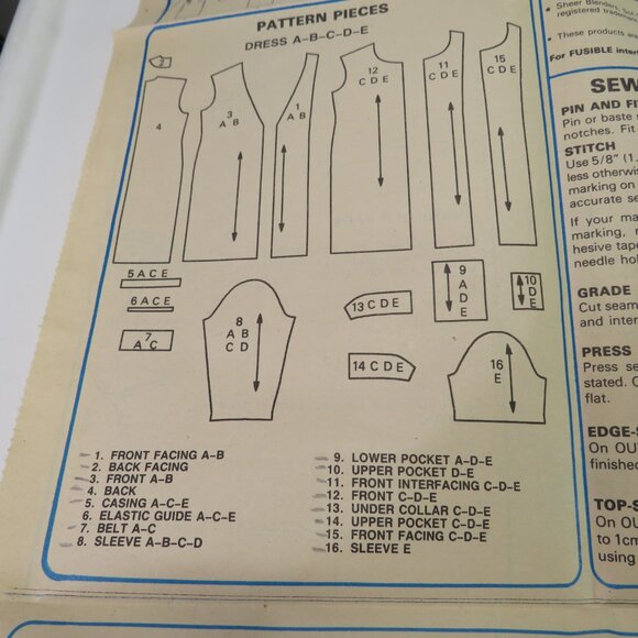 McCall's 3903 sewing pattern size 16-18 dress (fitted) double breasted button - Picture 4 of 9